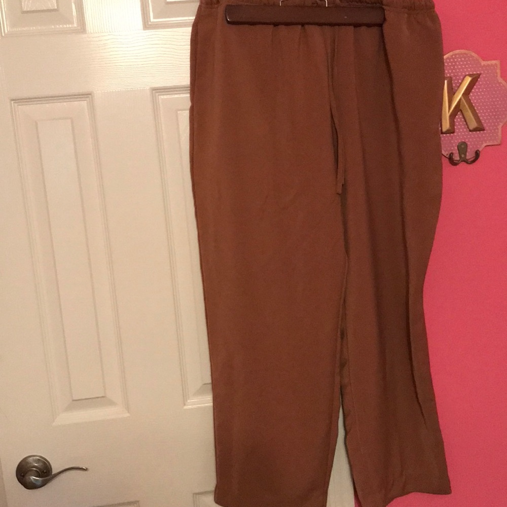 Silhouettes camel colored pants